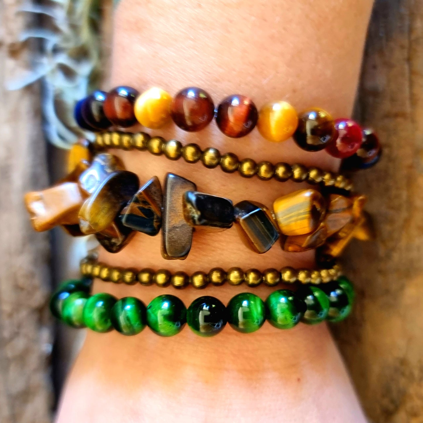 TIGER EYE PROTECTION & COURAGE BRACELET STACK