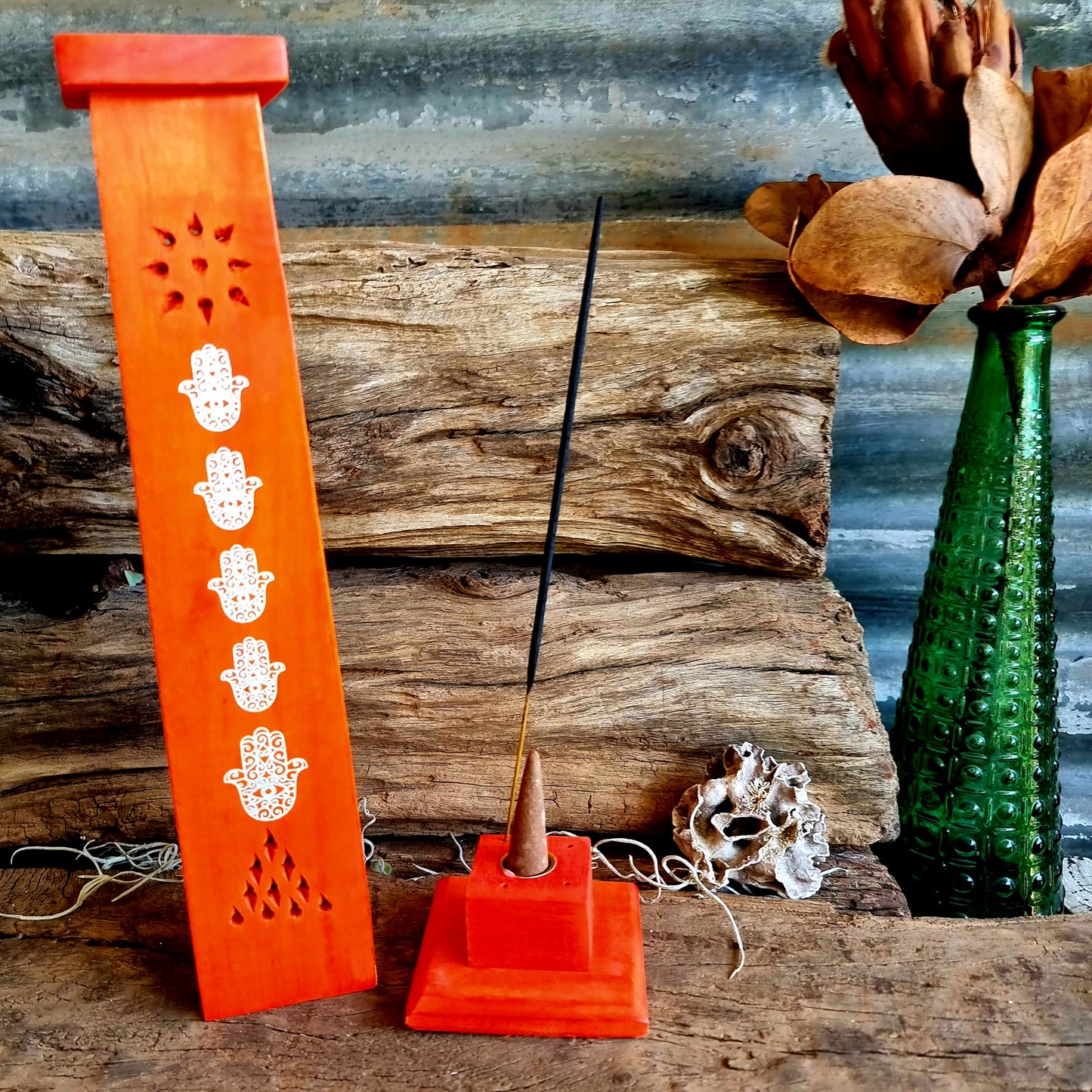 INCENSE ORANGE HAMSA HAND ASH TOWER