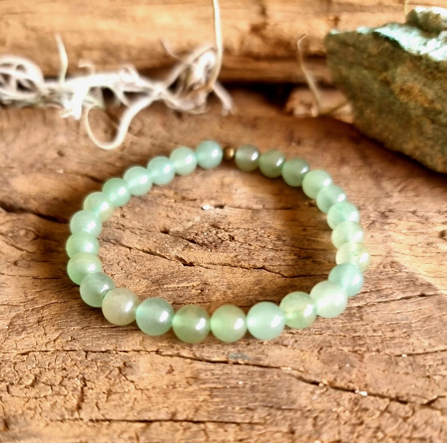 GREEN AVENTURINE ENERGY BRACELET 6 mm - PROSPERITY & LUCK