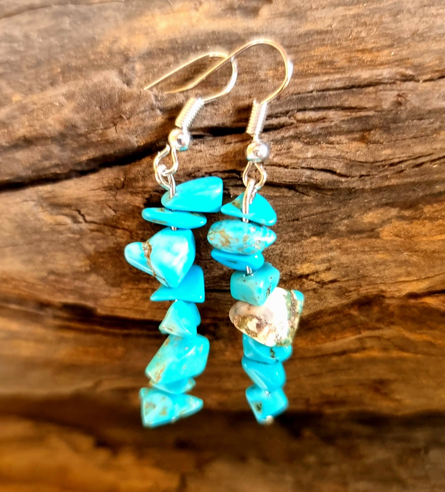 TURQUISE HOWLITE EARRINGS 4cm - THE CALMING STONE