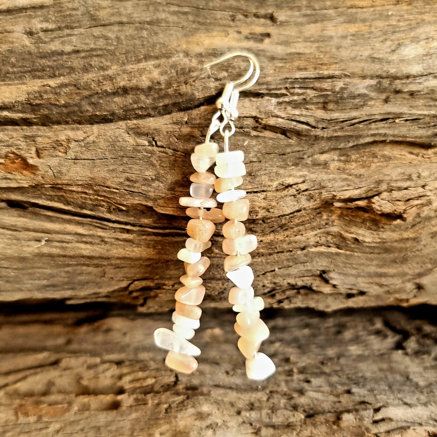 RAINBOW MOONSTONE CHIPPED EARRINGS 7cm - SPIRITUAL HEALING