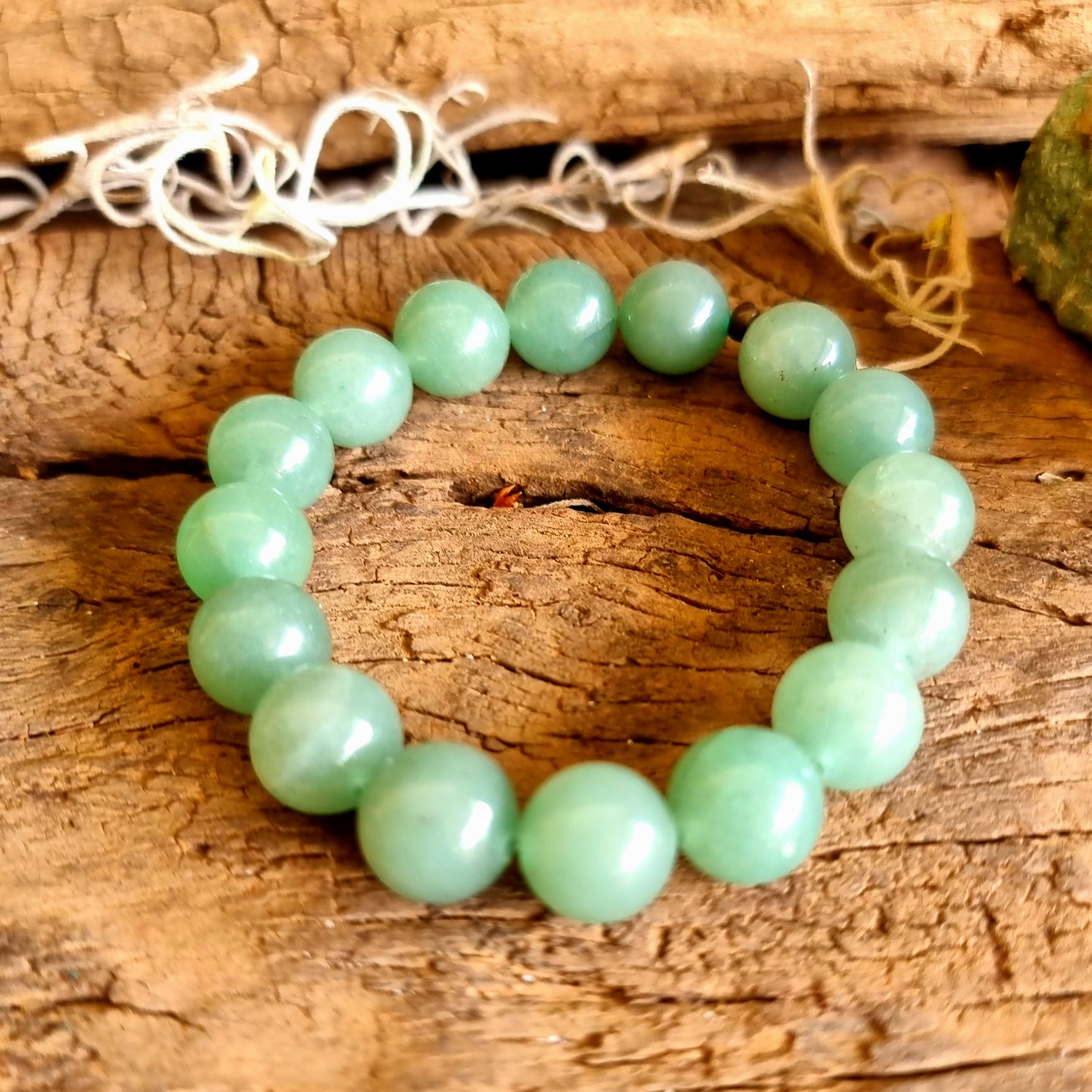 GREEN AVENTURINE ENERGY BRACELET 12 mm - PROSPERITY & LUCK