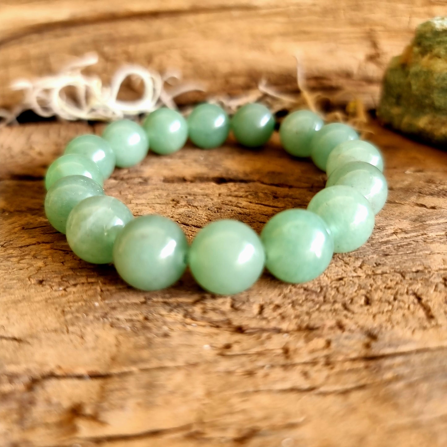 GREEN AVENTURINE ENERGY BRACELET 12 mm - PROSPERITY & LUCK