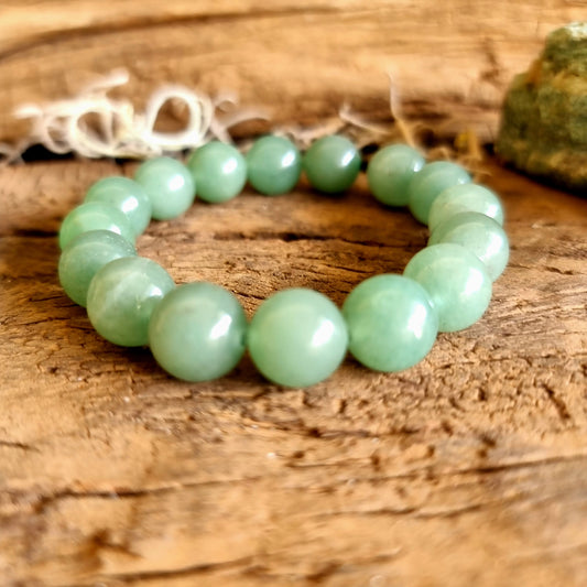 GREEN AVENTURINE ENERGY BRACELET 12 mm - PROSPERITY & LUCK