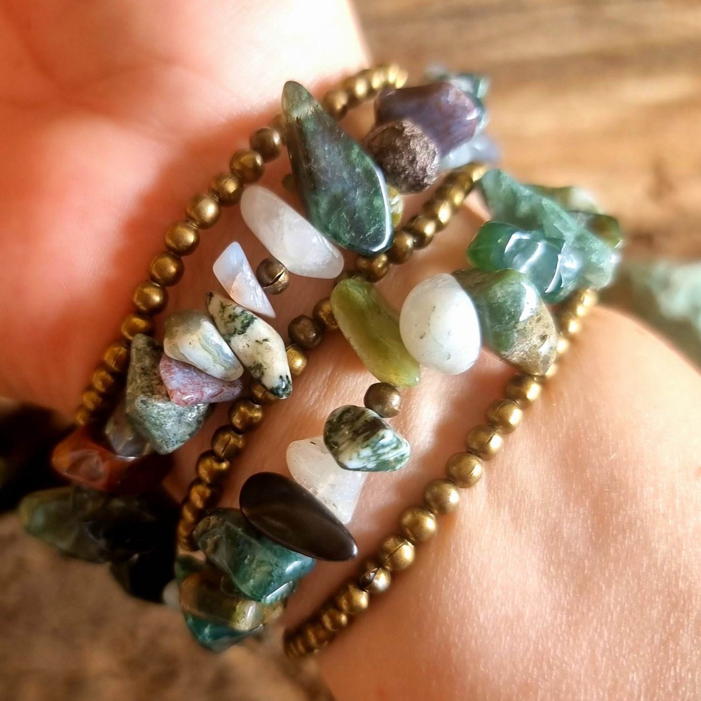INDIAN AGATE & RED JASPER BRACELET SET - CREATIVITY & PASSION