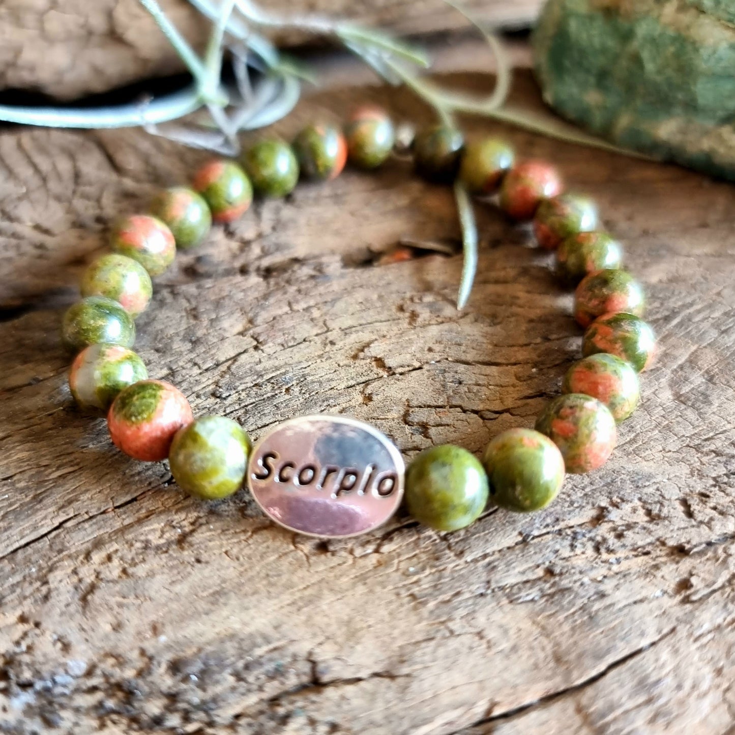 SCORPIO ZODIAC ENERGY BRACELET - UNAKITE JASPER