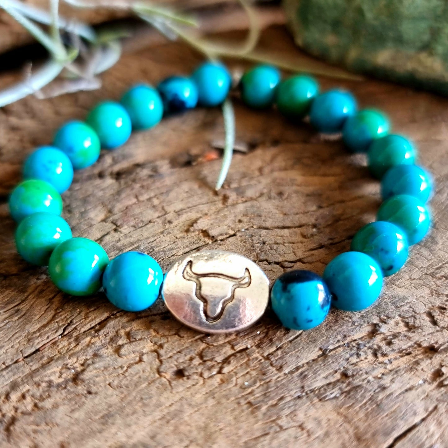 TAURUS ZODIAC ENERGY BRACELET - CHRYSOCOLLA