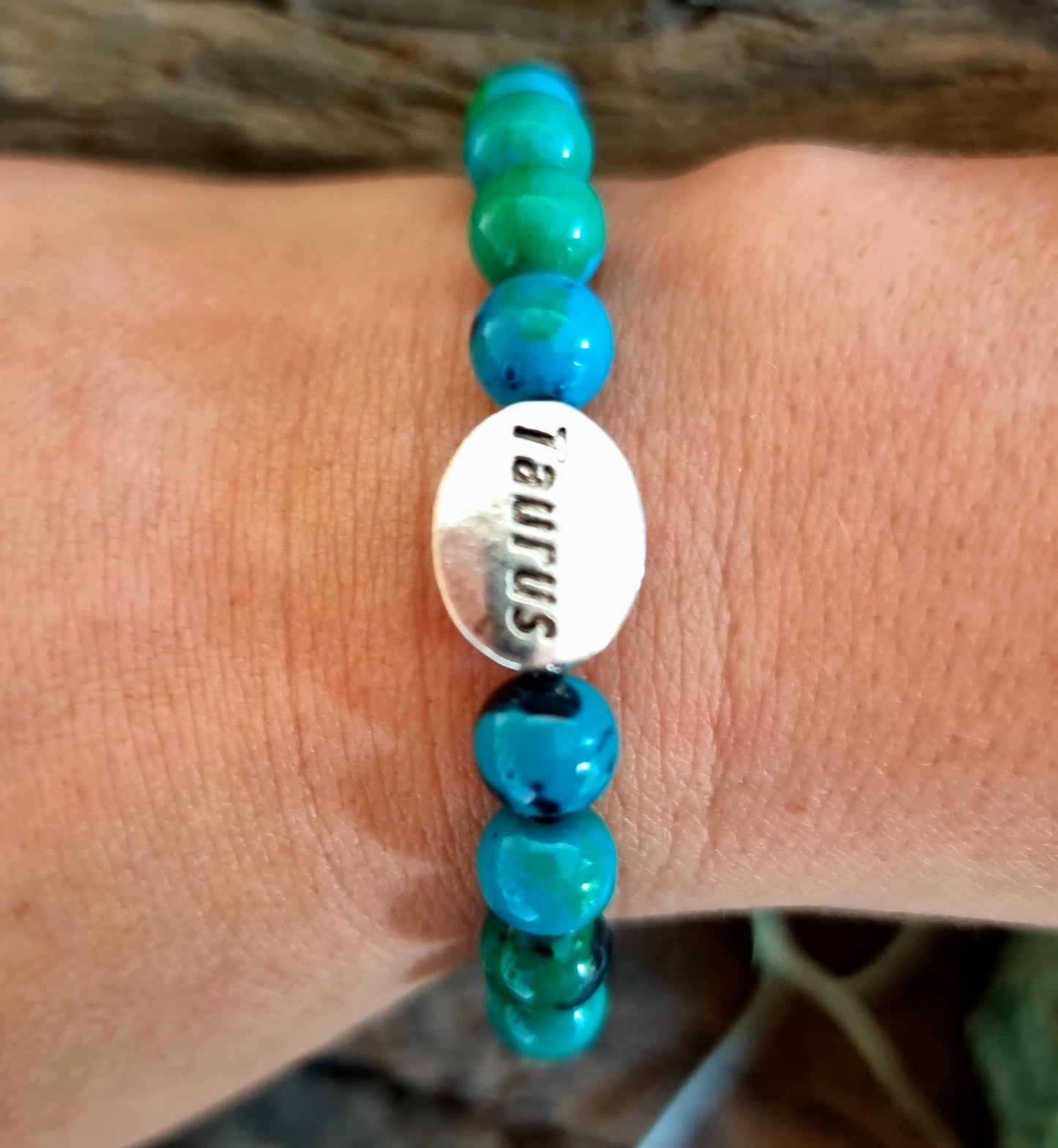TAURUS ZODIAC ENERGY BRACELET - CHRYSOCOLLA