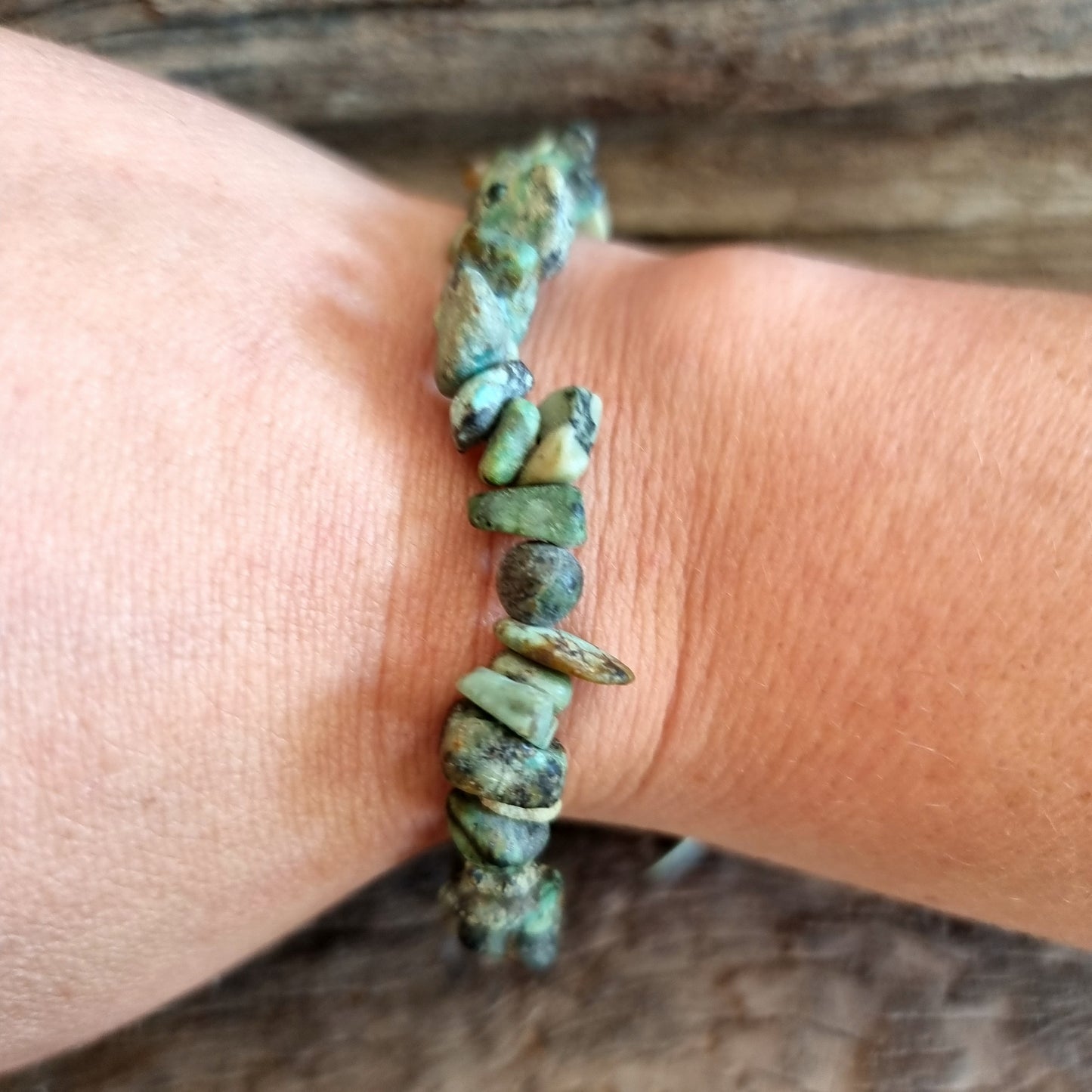 AFRICAN TURQUISE JASPER CHIPPED BRACELET - THIRD EYE STONE