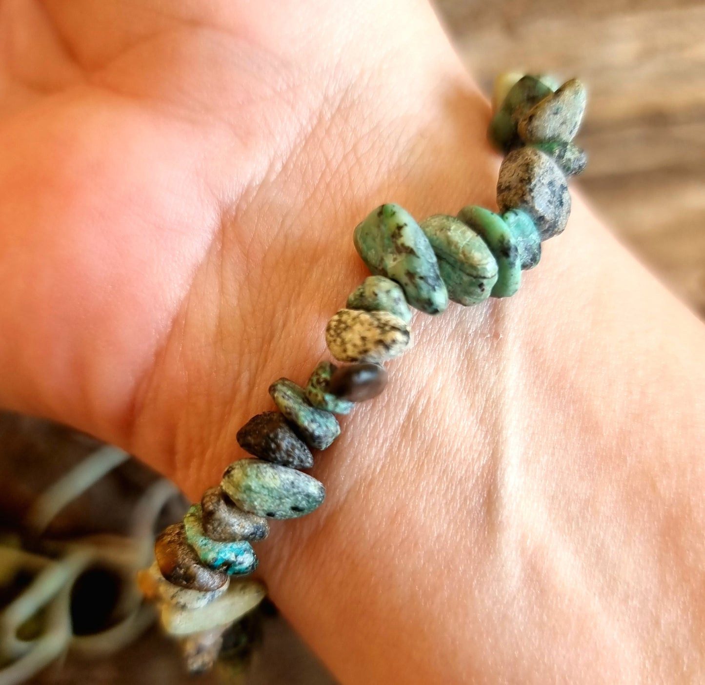 AFRICAN TURQUISE JASPER CHIPPED BRACELET - THIRD EYE STONE