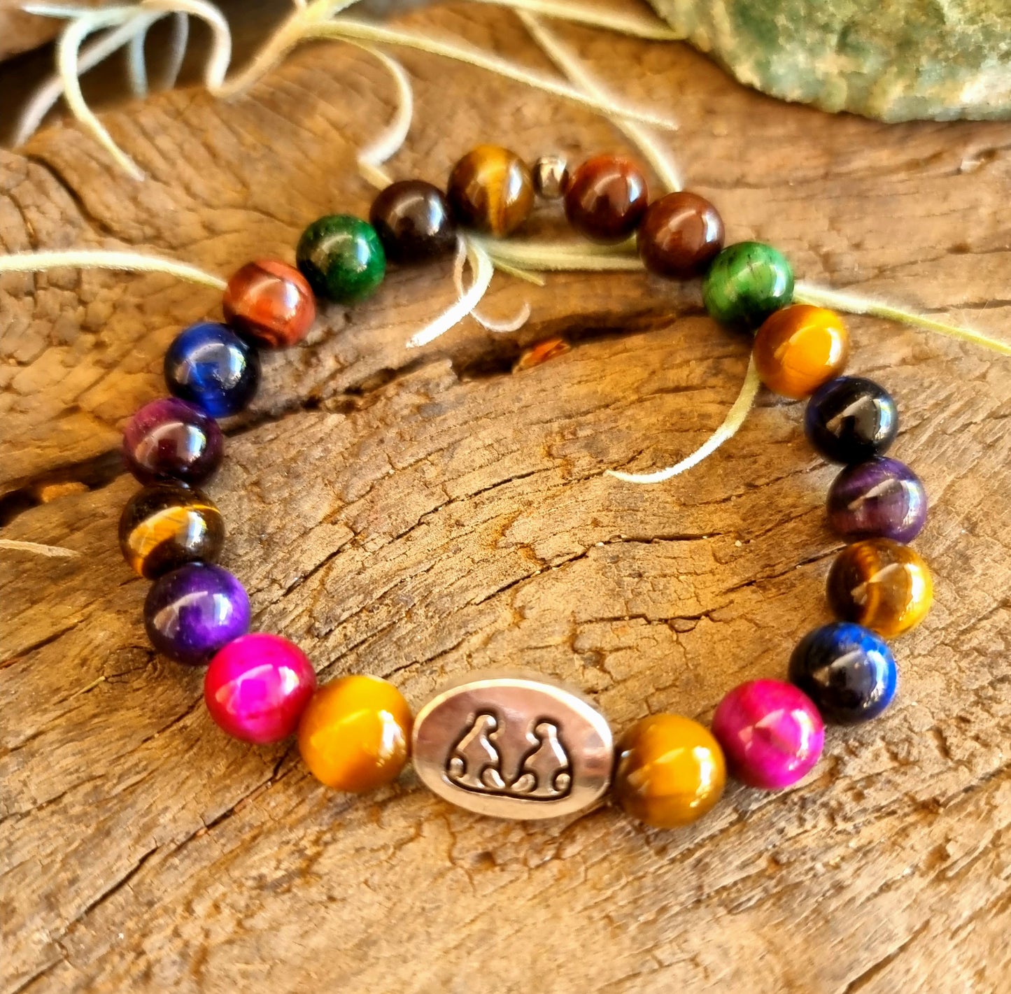 GEMINI ZODIAC ENERGY BRACELET - COLOURED TIGER'S EYE