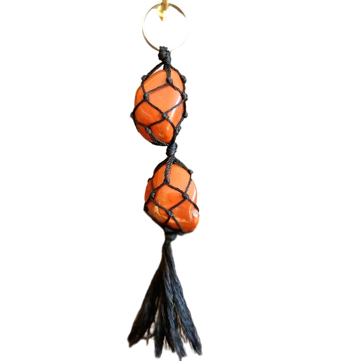 RED JASPER MACRAME KEYRING - PROTECTION