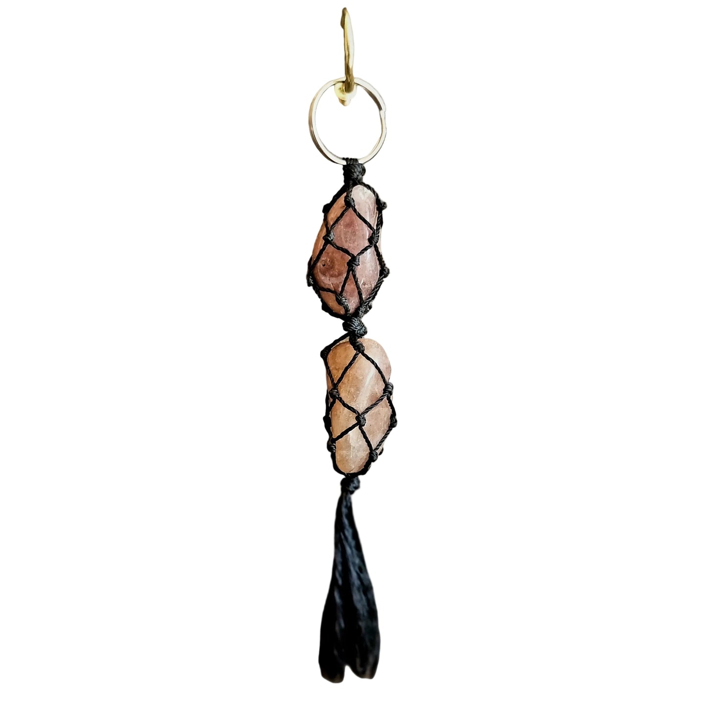 RED AVENTURINE MACRAME KEYRING - CREATIVITY