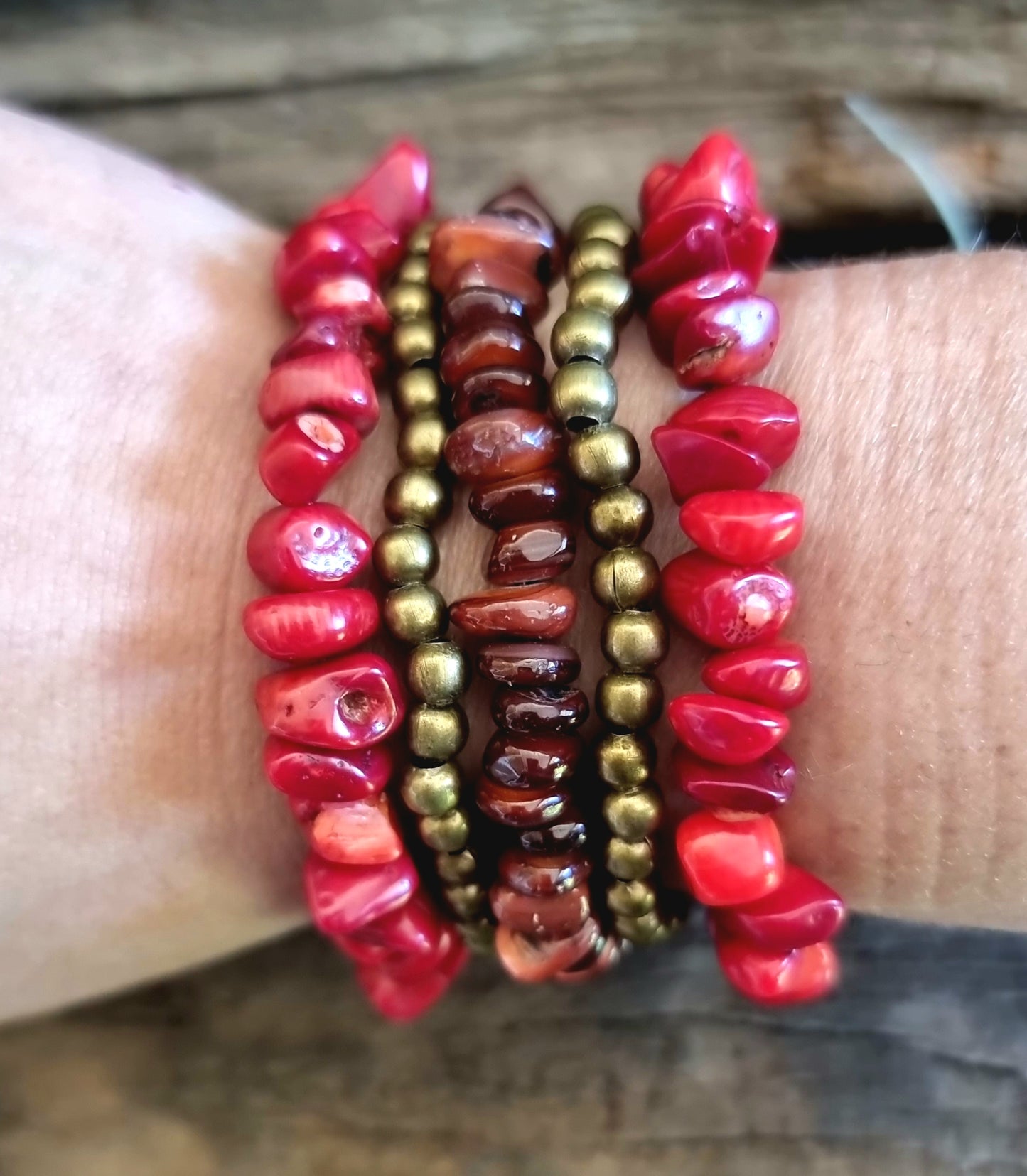 RED CORAL BRACELET SET - VITALITY
