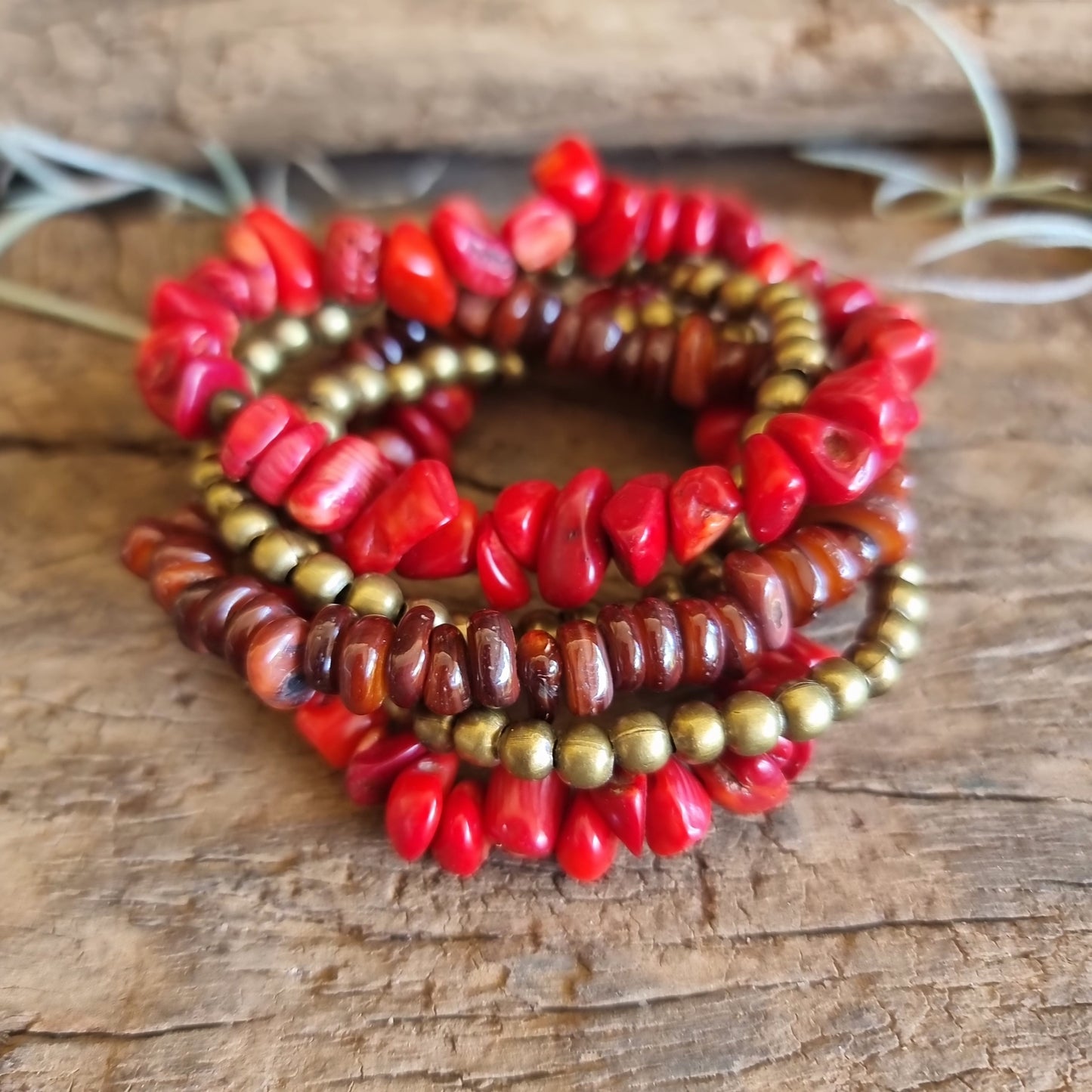RED CORAL BRACELET SET - VITALITY