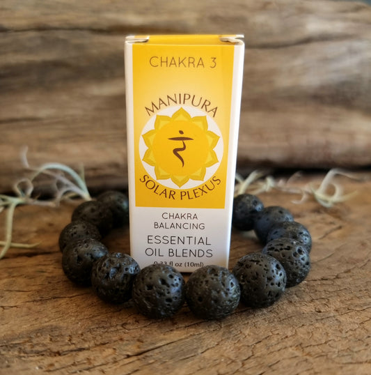 LAVA STONE BRACELET & SOLAR PLEXUS CHAKRA ESSENTIAL OIL SET