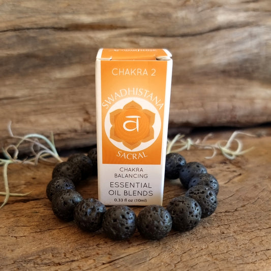 LAVA STONE BRACELET & SACRAL CHAKRA ESSENTIAL OIL SET