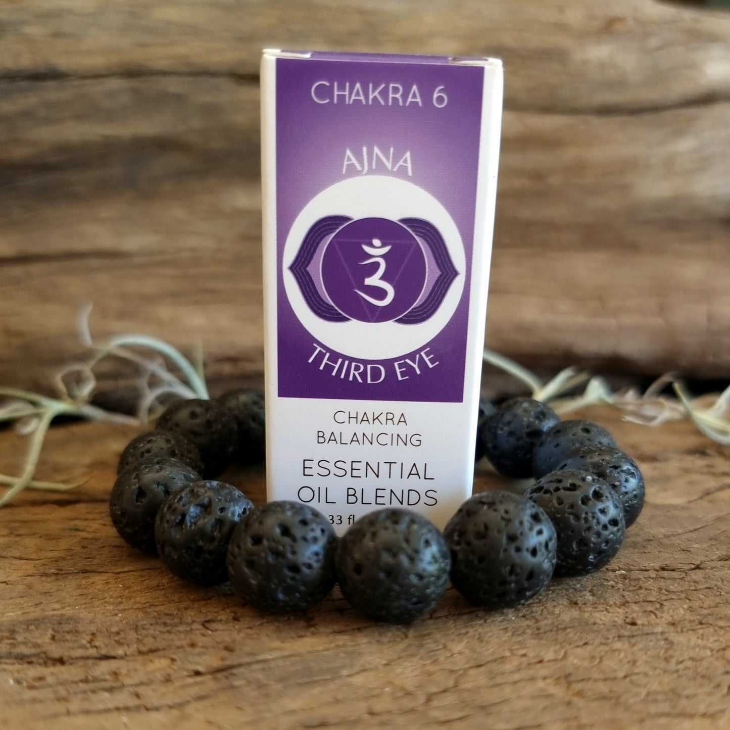 LAVA STONE BRACELET & THIRD EYE CHAKRA ESSENTIAL OIL SET