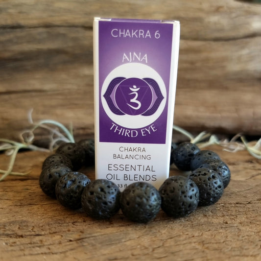 LAVA STONE BRACELET & THIRD EYE CHAKRA ESSENTIAL OIL SET