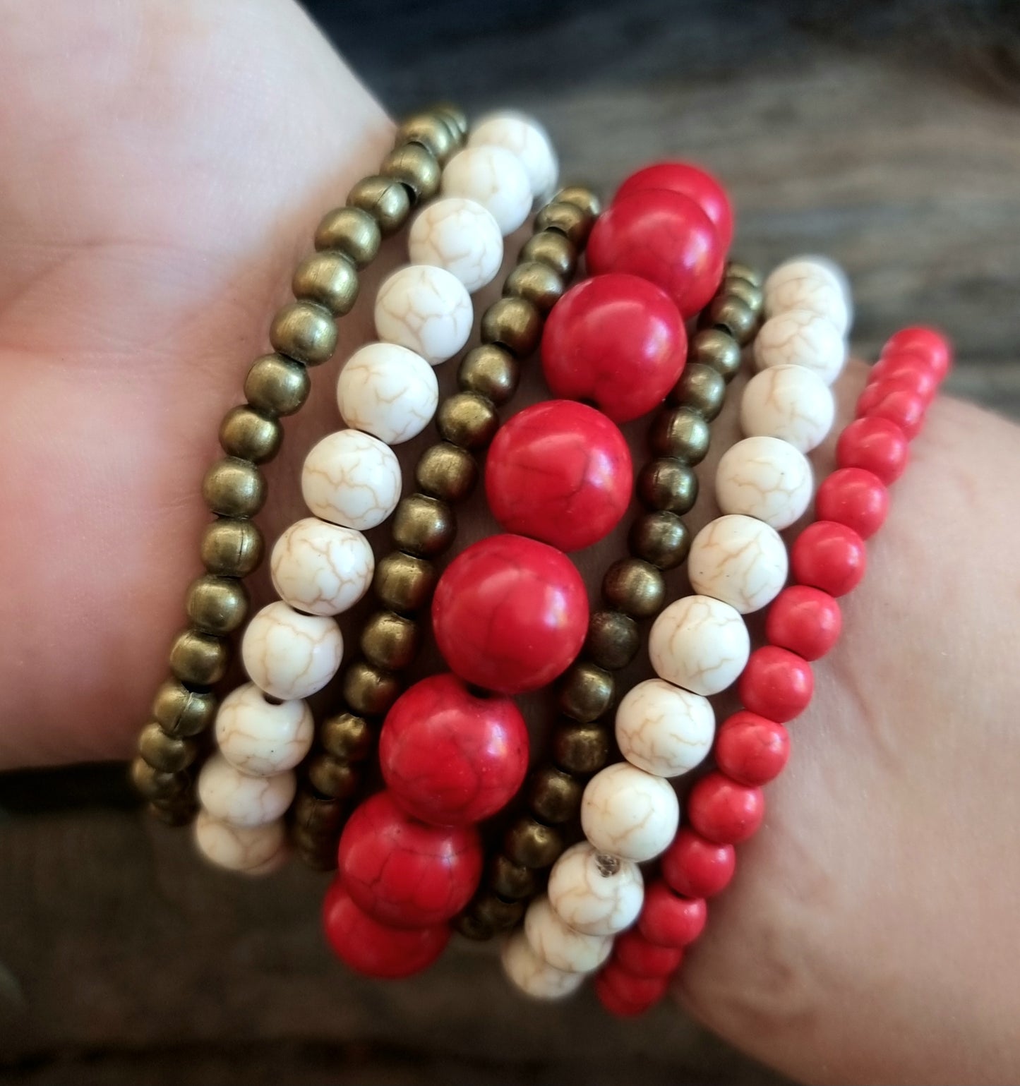 RED HOWLITE BRACELET STACK - ENLIGHTENMENT