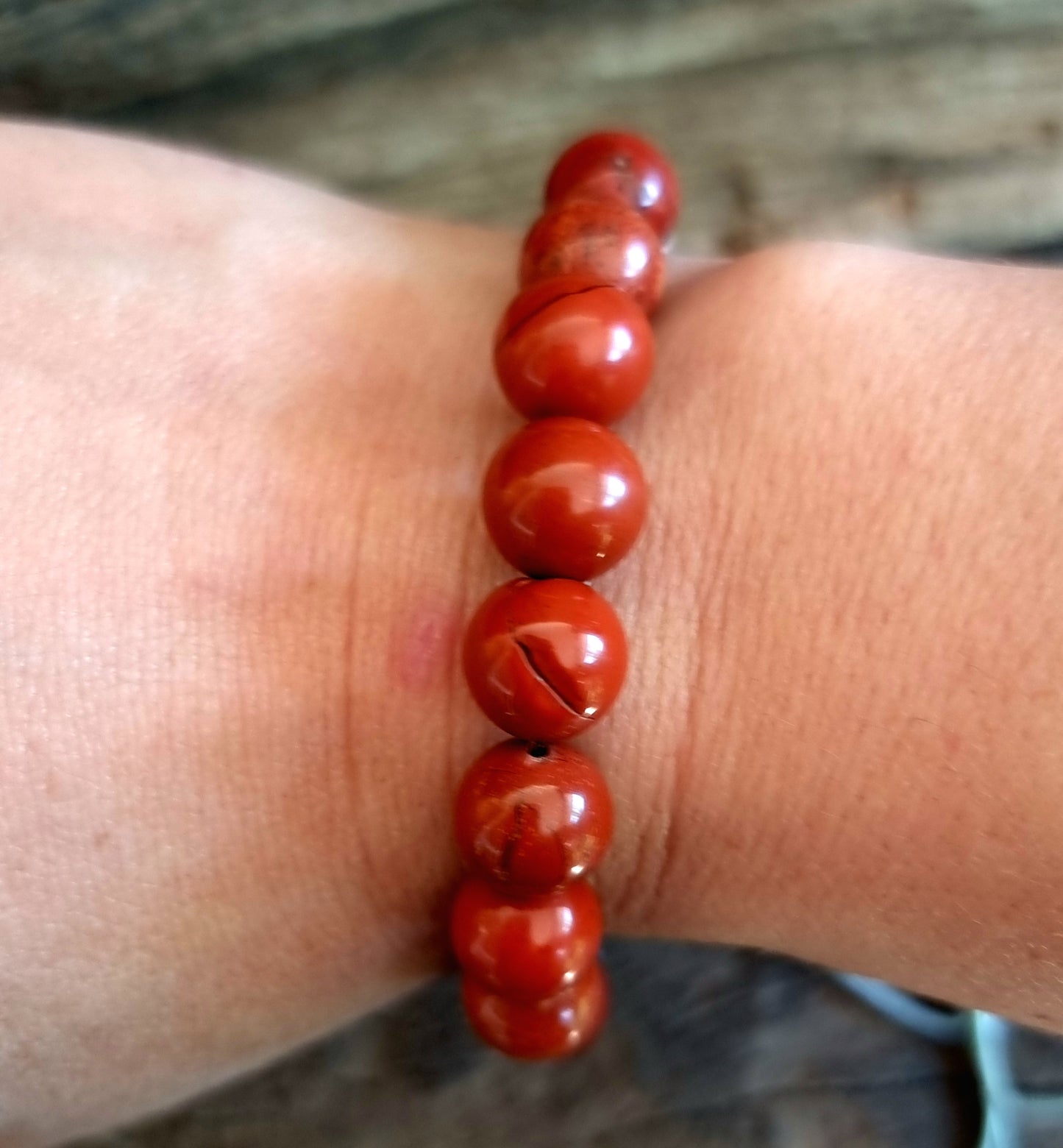 RED JASPER & OPALITE DUO ENERGY BRACELET 10 mm - GROUNDING, PROTECTION & INTUITION