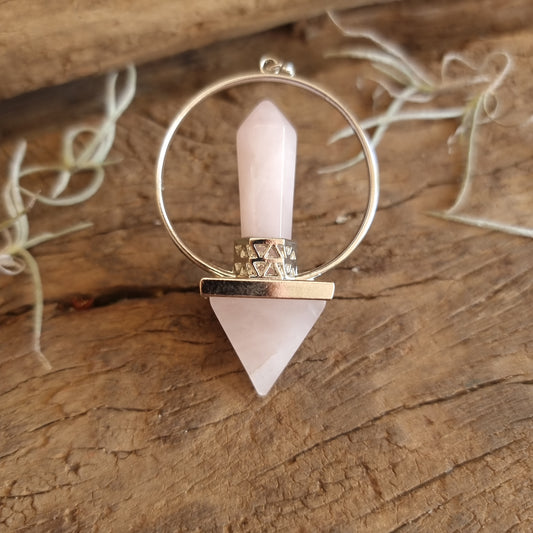 ROSE QUARTZ PYRAMID PENDULUM - DIVINITION