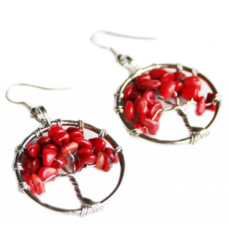 RED CORAL TREE OF LIFE EARRINGS - VITALITY