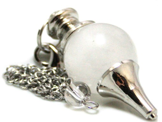 CLEAR QUARTZ ROUND PENDULUM - MASTER HEALER