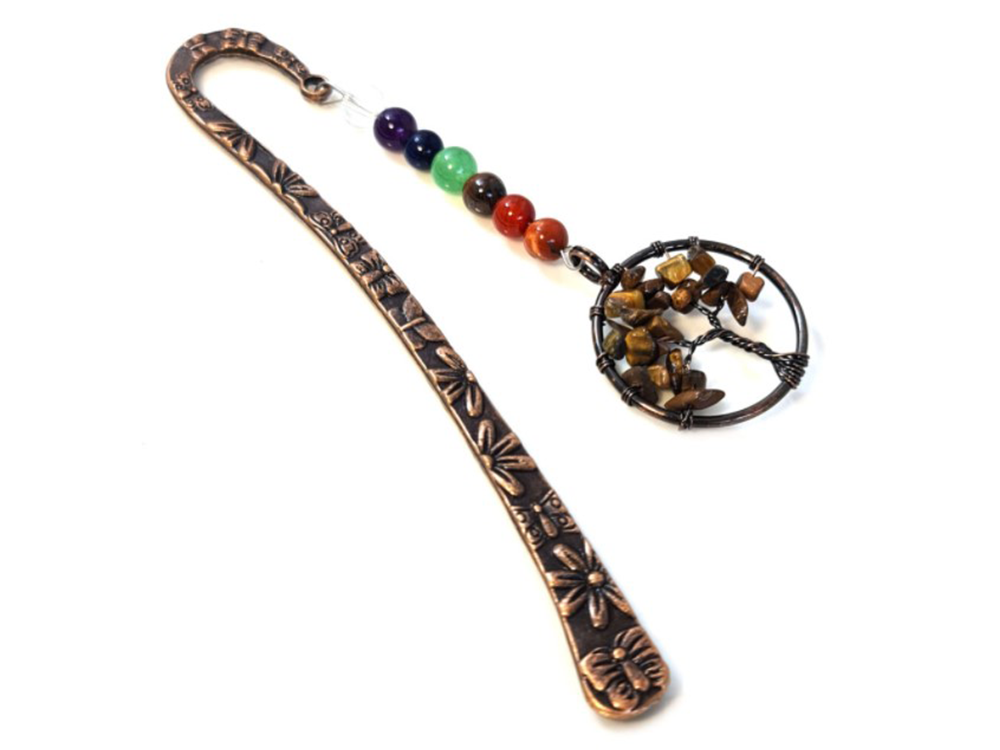 TIGER EYE TREE OF LIFE BOOKMARK - 7 CHAKRAS
