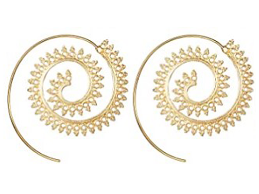 GOLD PLATED BOHO SPIRAL EARRINGS