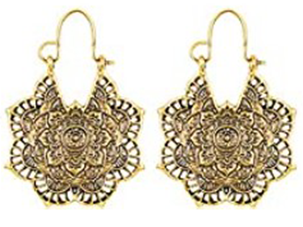 GOLD PLATED VINTAGE FLOWER EARRINGS