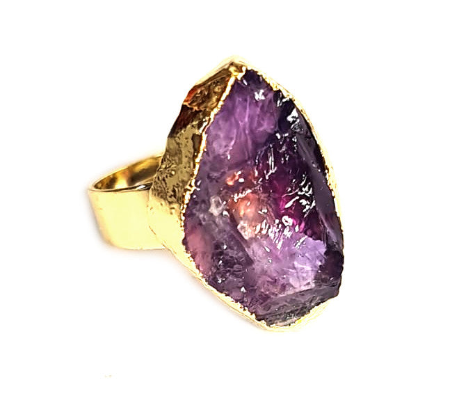 AMETHYST ROUGH RING - THIRD EYE CHAKRA