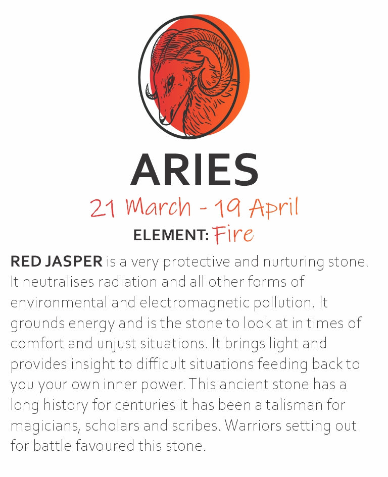ARIES ZODIAC ENERGY BRACELET - RED JASPER