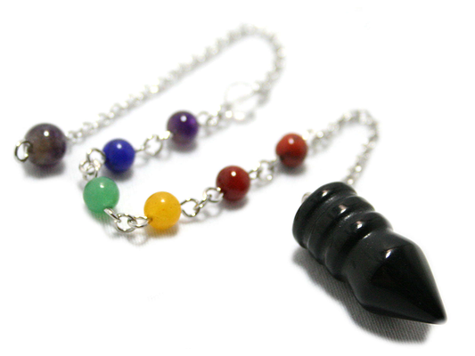 ONYX BLACK 7 CHAKRA PENDULUM - ENERGY HEALING