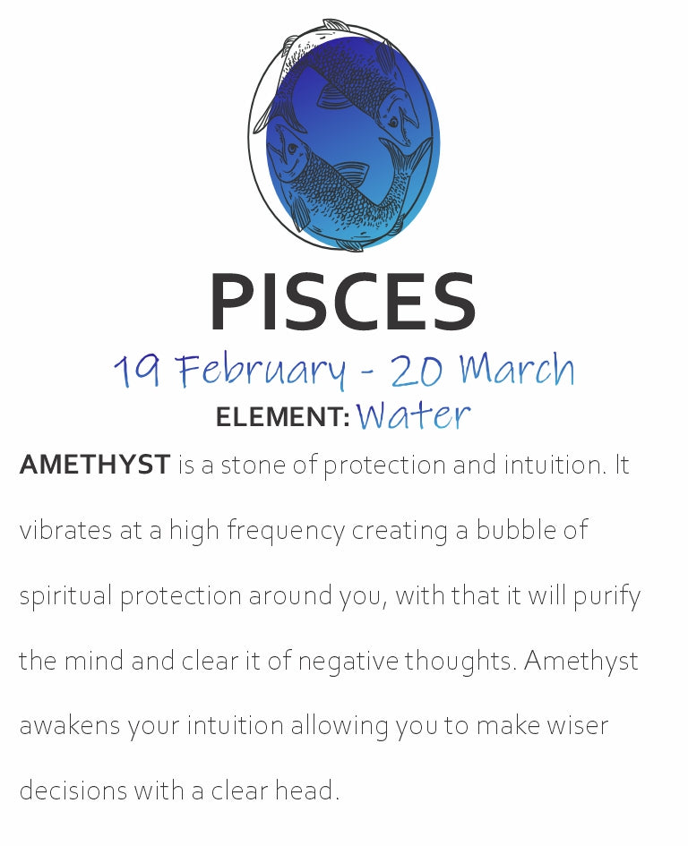 PISCES ZODIAC ENERGY BRACELET - AMETHYST