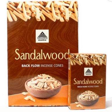 BACKFLOW SANDALWOOD INCENSE CONES - ENERGY HEALING