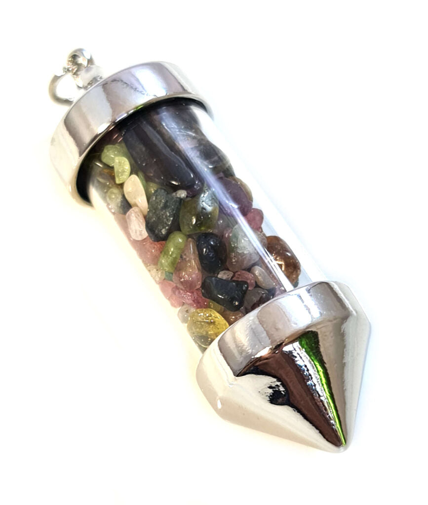 TOURMALINE RAINBOW JAR PENDANT - PROSPERITY