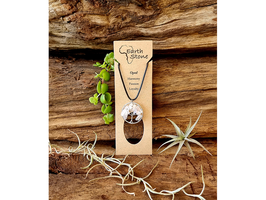 OPALITE EARTH STONE TREE OF LIFE NECKLACE - COMMUNICATION