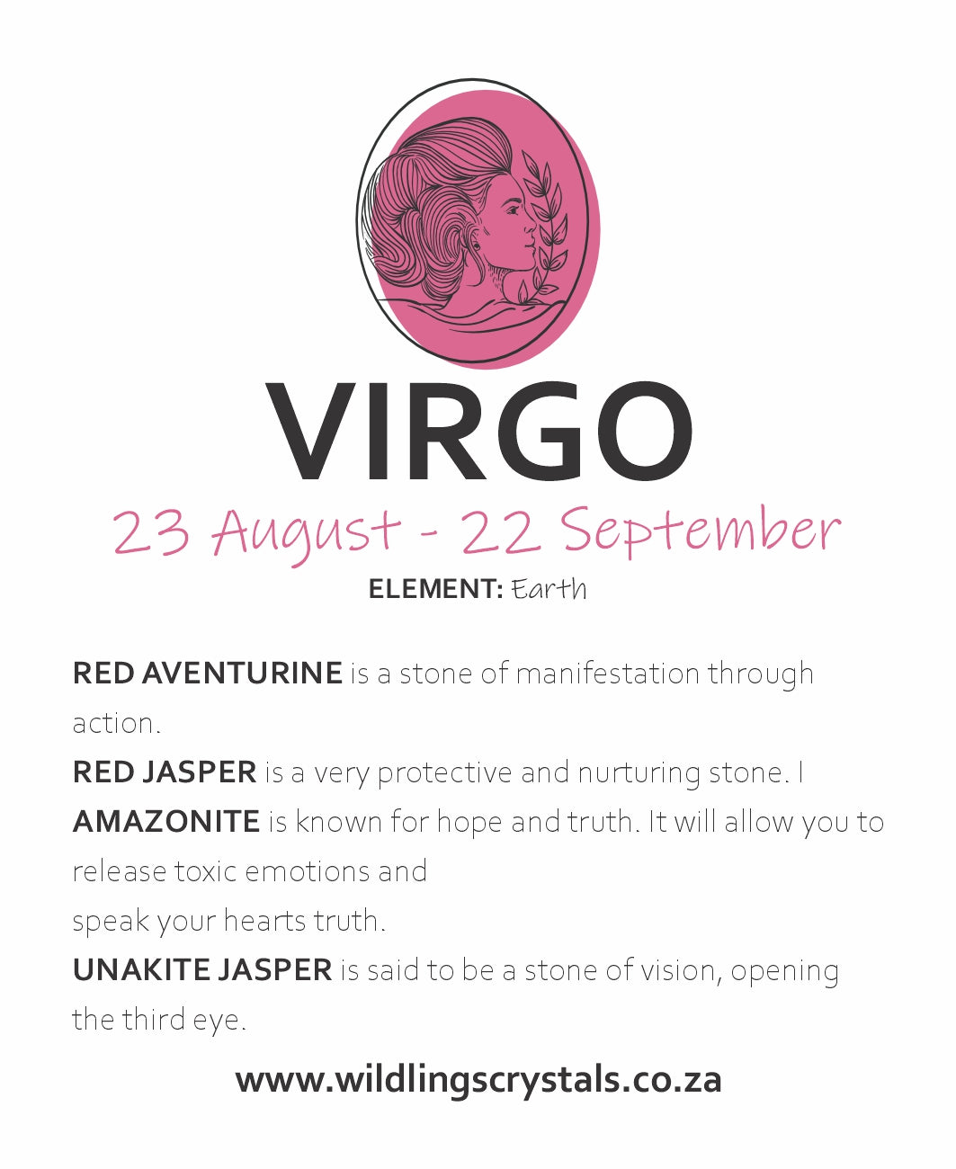 VIRGO STONE SET - ASTROLOGY – Wildlings Crystal Jewellery & Energy