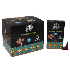 TRIBAL SOUL WHITE SAGE BACKFLOW INCENSE CONES - PURIFICATION