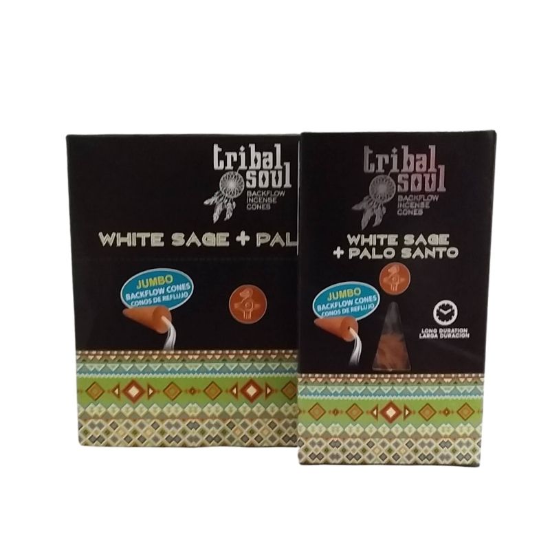 TRIBAL SOUL WHITE SAGE & PALO SANTO BACKFLOW CONES