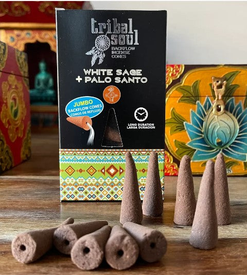 TRIBAL SOUL WHITE SAGE & PALO SANTO BACKFLOW CONES