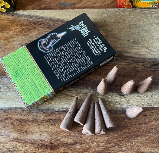 TRIBAL SOUL WHITE SAGE & PALO SANTO BACKFLOW CONES