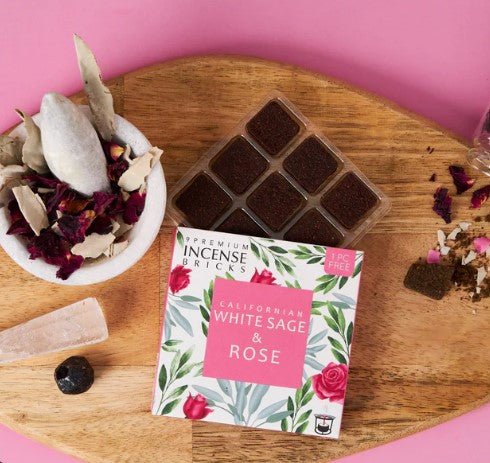 WHITE SAGE & ROSE BRICKS - CLEANSING & LOVE