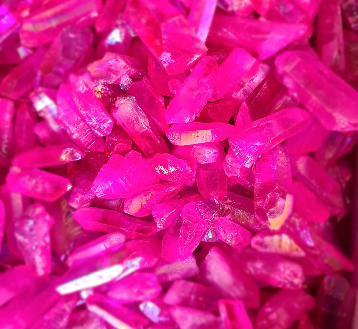 AURA QUARTZ PINK CRYSTAL POINT - HEART HEALER