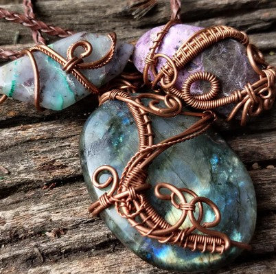 COPPER WIRE WRAPPED NECKLACES