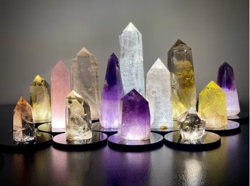 Crystal and Himalayan salt lamps collection