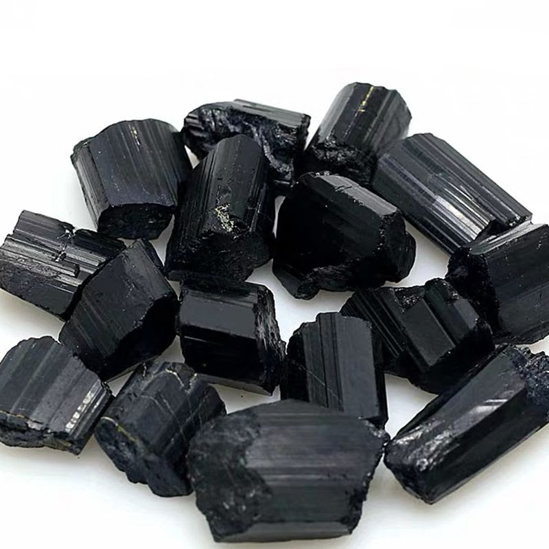 Tourmaline crystals and jewellery collection
