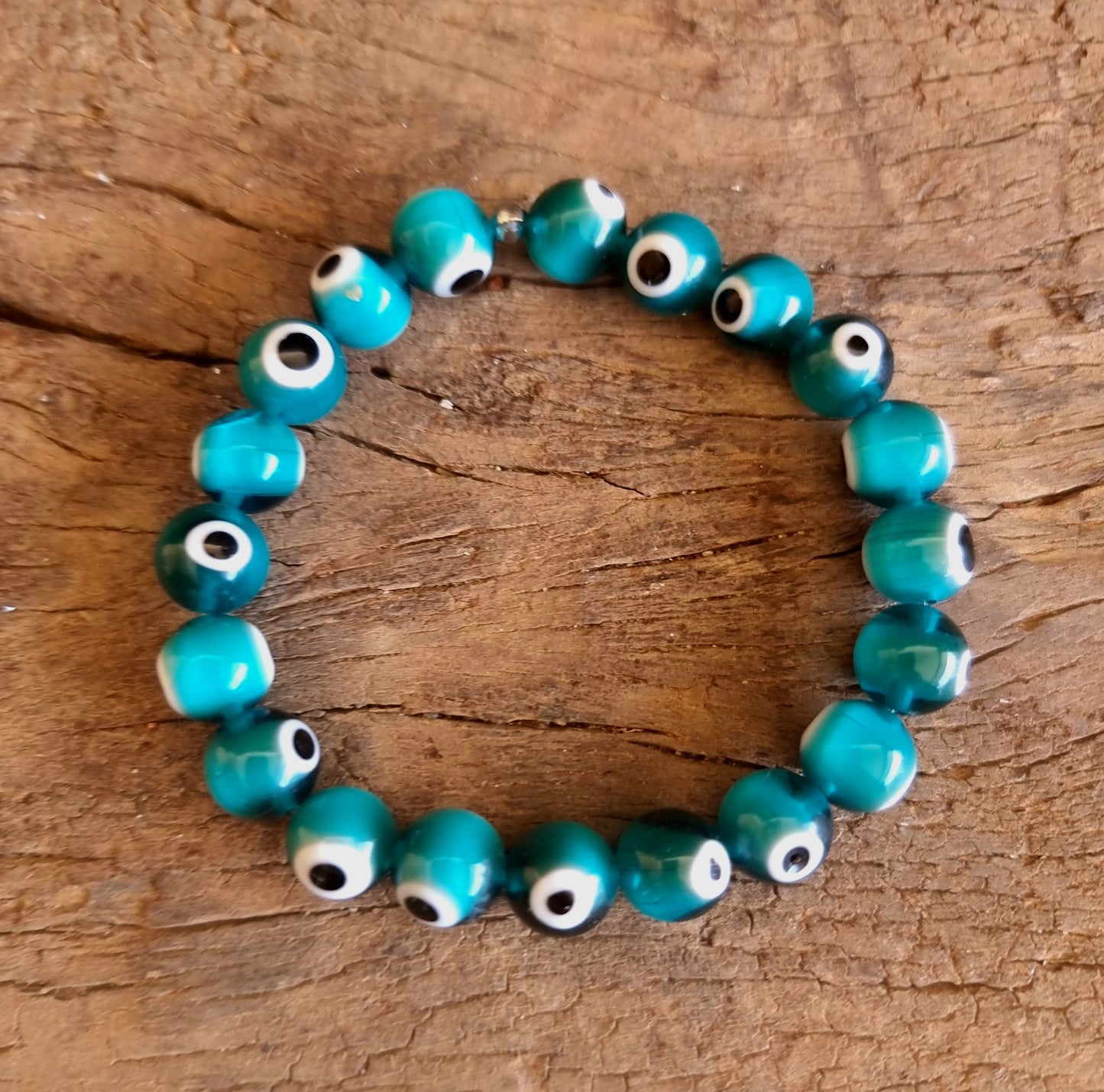 TURQUISE EVIL EYE BRACELET 10mm- PROTECTION