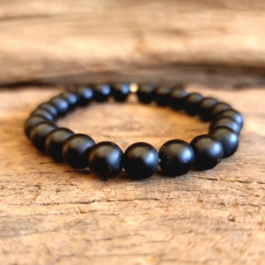 BLACK ONYX MATT BRACELET 8mm- PROTECTION